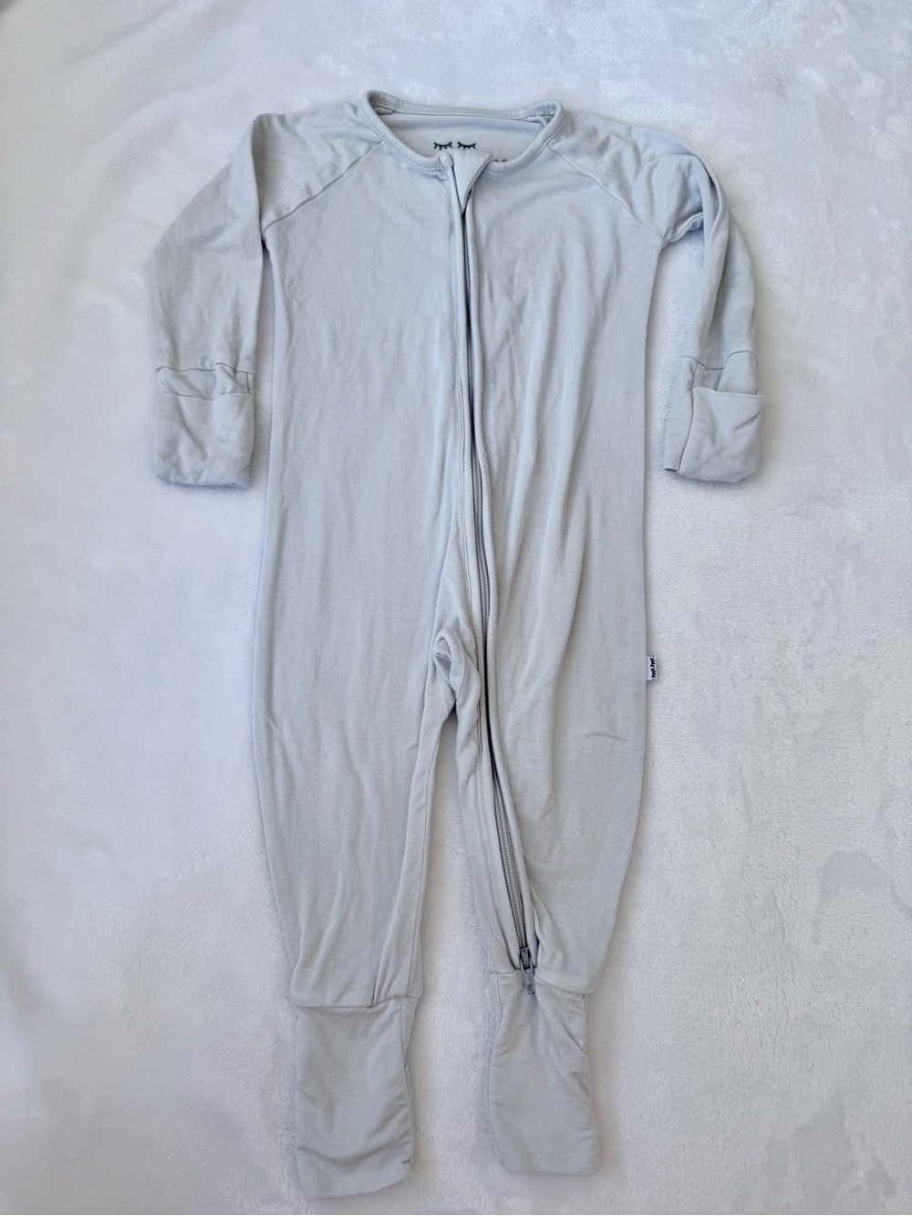 Little Sleepies Light Gray Zippie (size 0-3M)